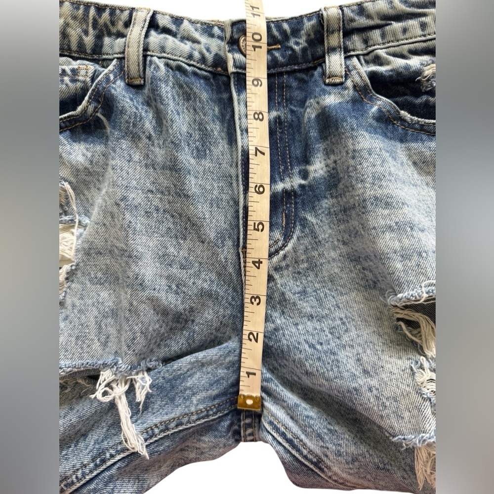 Kancan Collie High Rise Distressed Frayed Ankle Hem Mom Jeans Size 7 / 27 - Picture 9 of 10